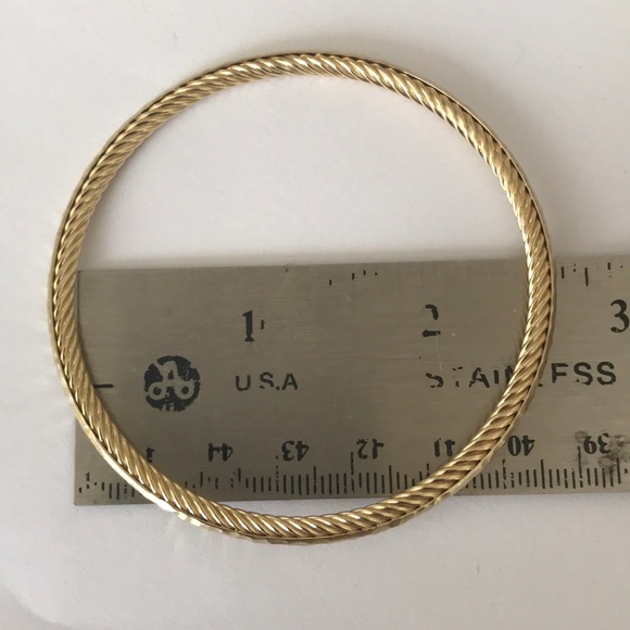 David Yurman 18k Gold Hammered Cable Bracelet - Picture 5 of 8